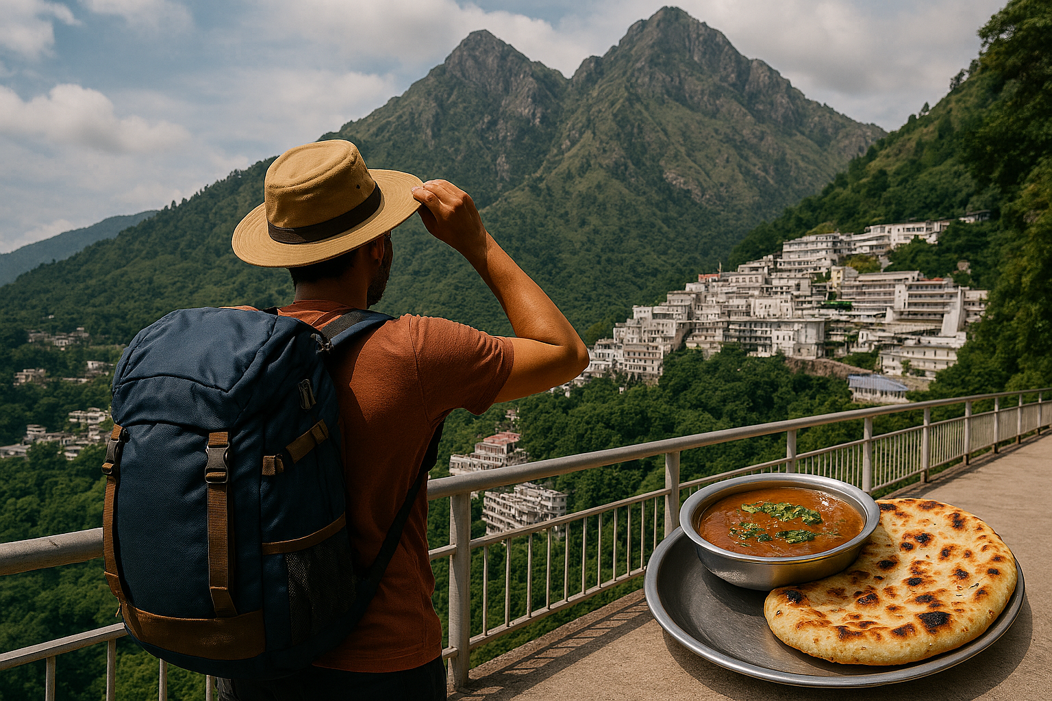 A view of the Vaishno Devi trek path from Katra
